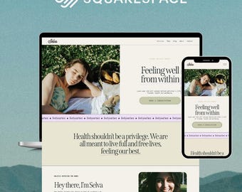 Squarespace Website Template for Nutritionists & Therapists | Feminine Website Template | No Code Website | Beginner Friendly Website