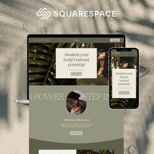 Earthy Squarespace Template for Health Coaches | Boho Feminine Website | No Code Website | Beginner Friendly