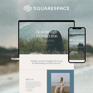 Minimal Squarespace Website Template for Therapist | Blue Website | No Code | Beginner Friendly