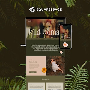 Squarespace Website Template for Spiritual Healer & Coach  | Earthy Feminine Bold Boho Website | No Code Website | Beginner Friendly Website