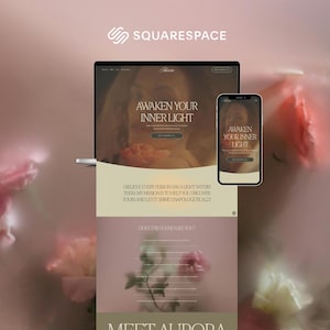 Squarespace Website Template for Spiritual Healers & Coaches | Feminine Ethereal Website | No Code Website | Beginner Friendly Website