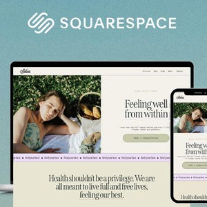 Retro Squarespace Website Template for Nutritionists & Therapists | Feminine Vintage  | No Code | Beginner Friendly