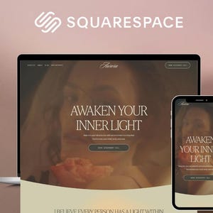 Modèle de site web Squarespace spirituel pour guérisseurs et coachs | Site web féminin et éthéré | Sans code | Idéal pour les débutants
