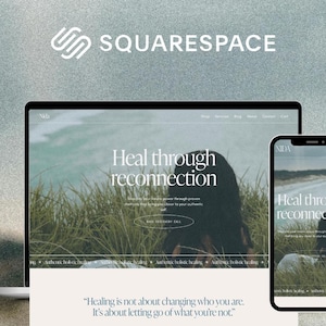 Minimal Squarespace Website Template for Therapist | Blue Website | No Code | Beginner Friendly