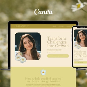 Canva Website Template: Life Coach, Therapist, Wellness (Digital Download)