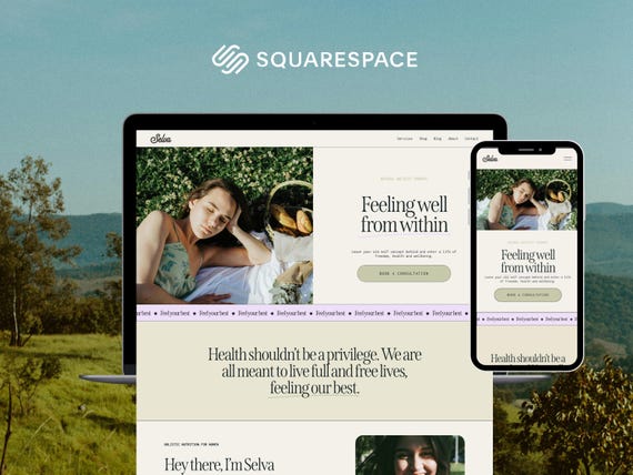 Clean Squarespace Template, Wellness Website Template, Life Coach Website, Therapist Website, Nutrition Website, Simple Squarespace Website