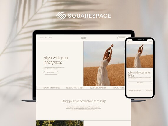 Clean Squarespace Template, Wellness Website Template, Life Coach Website, Therapist Website, Counsellor Website, Simple Squarespace Website