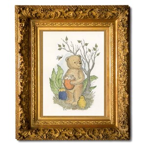 Original art. Not art print. Winnie - the - poor watercolor illustration.
