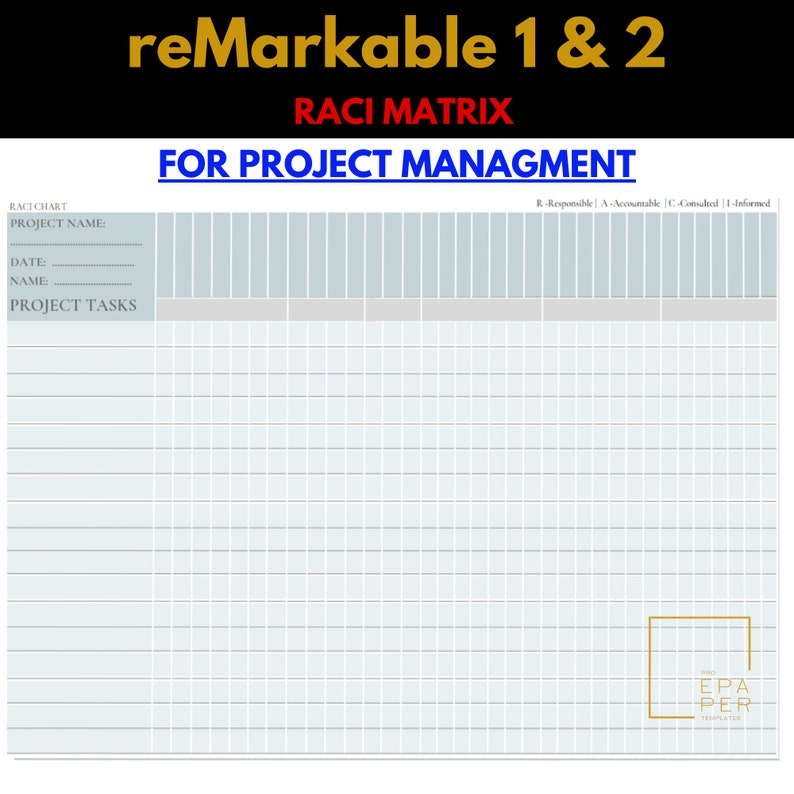 RACI CHART MATRIX for Project Managers With Stakeholders Remarkable 1 2