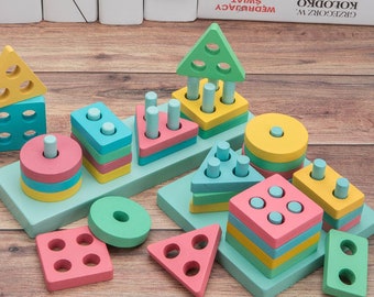 Square Stacking Toy - Etsy