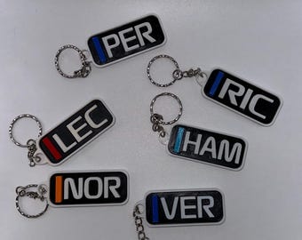 3D Printed Customisable F1 Driver Tag Keychain/Accessory