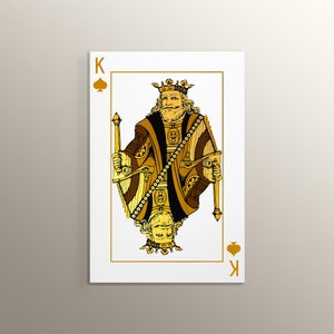 Jeu de cartes Roi de pique fond blanc, art mural, décoration d'intérieur, peinture MDF de haute qualité, cartes à jouer, carte porte-bonheur, décoration de bureau à domicile, cadeau