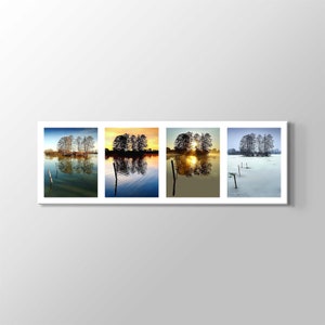 Four Seasons Spring Summer Autumn Winter Wall Art Landscape Painting High Quality Print On Canvas for Bedroom, Cafe, Restaurant Home Decor