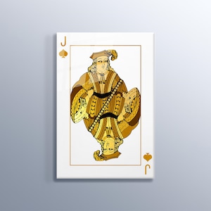 Cartão de jogo Valete de Espadas Fundo Branco Arte de Parede Decoração de Casa Pintura em Vidro Temperado de Alta Qualidade Cartas de Jogar, Cartão de Sorte, Escritório em Casa