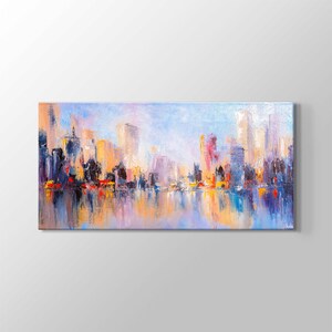 Abstract Design Harbor Painting Wall Art Print on Canvas Home Living Room, Bedroom Decor New Home Gift Artworks