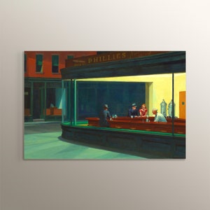 Edward Hopper Nighthawks 1942 MDF Painting High Quality Print On MDF Home Decor Gift Famous Vintage Fine Art Wall Art Edward Hopper Painting