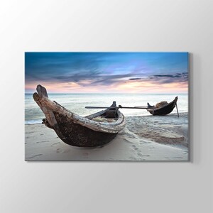 Raft at Beach Ocean Wall Art Home Decoration High Quality Print On Canvas Fine Art Painting Home Office Decor Gift