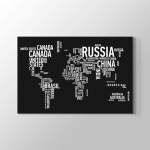 Typographie carte du monde impression sur toile peinture murale Art carte du monde décoration murale moderne toile Design