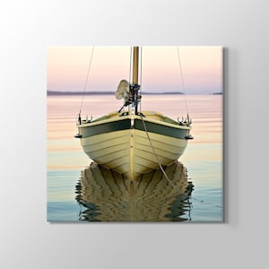 Boat on the River Landscape High Quality Print On Canvas Wall Art Home Decoration Art Painting Home Office Decor Gift
