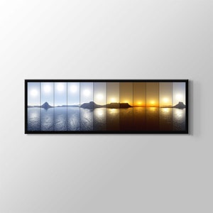 Stream Panaromic Canvas Sunrise and Sunset Landscape Wall Art Painting on Canvas Ready to Hang High Quality Modern Home Office Gift