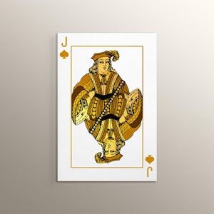 Karta do gry Jack Of Spades Białe tło Sztuka ścienna Wystrój domu Wysokiej jakości malowanie MDF Karty do gry, Karta szczęścia, Wystrój biura domowego