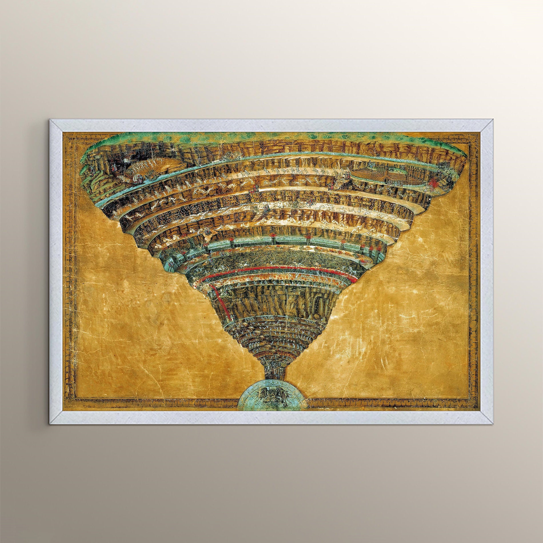 アート・デザイン・音楽 Sandro Botticelli: The Drawings for Sandro Botticelli Dante and the Divine Comedy - Map of Hell
