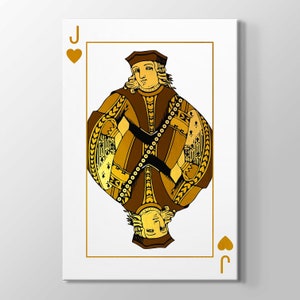 Spiel Karte Jack of Hearts Weißer Hintergrund Wand Kunst Wohnkultur Hochwertige Leinwand Malerei Spielkarten, Glückskarte Home Office Decor Geschenk