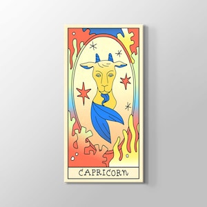 Koziorożec Zodiak Astrologia Ścienna Sztuka Wystrój Domu Duchowe Malarstwo Wysokiej Jakości Malarstwo Na Płótnie Sztuka Znaku Zodiaku Malarstwo Ścienne Koziorożec