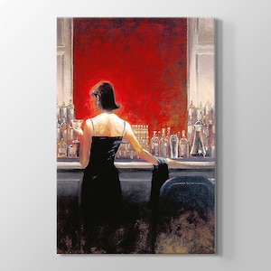 Brent Lynch Evening Lounge Famous Drawing High Quality Print on Canvas Kitchen Cafe Living Room Decoration Wall Art