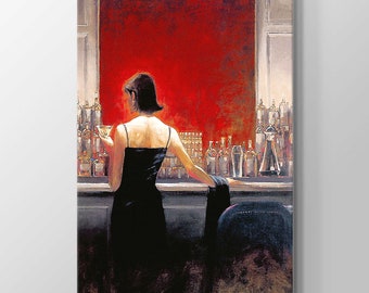 Brent Lynch Evening Lounge Famous Drawing High Quality Print on Canvas Kitchen Cafe Living Room Decoration Wall Art