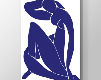 Stupell Industries Minimal Abstract Purple Woman Matisse Fine Arts Print on Canvas Painting Wall Art Housewarming Gift