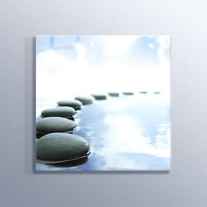 Water Stone Relaxing Tempered Glass Design High Quality Print Painting On Tempered Glass Decor for Living Room Office Home