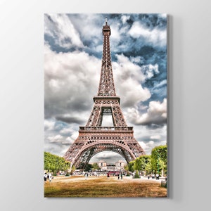 Paris Eiffel Tower Canvas Painting Print City Landscape Ready to Hang Wall Decor Living Room
