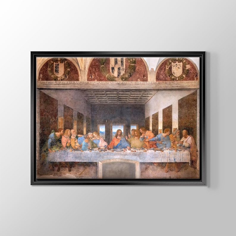 Leonardo Da Vinci Last Supper Famous Wall Art Print Canvas Etsy
