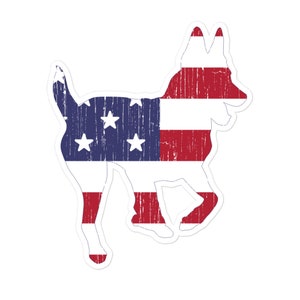 Belgian Malinois Patriotic Sticker