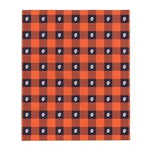 Christmas Blanket for Dog, paw print blanket, plaid throw blanket, blanket for dog bed, pet lover gift, puppy blanket, crate blanket