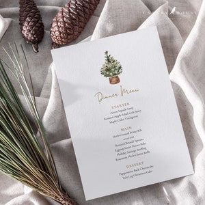 Christmas Menu, Dinner Menu, Christmas Tree Dinner Menu, Food Menu, Editable Dinner Menu, Printable Menu - Holiday
