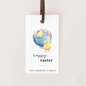 Easter Gift Tag Template, Printable Easter Favor Tag, Editable Easter Gift Tag, Spring Gift Tag, 2x3.5 - Easter