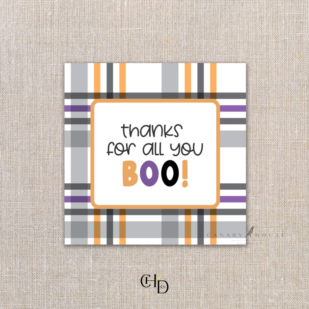 Printable Tag - Thanks for All You Boo - 2