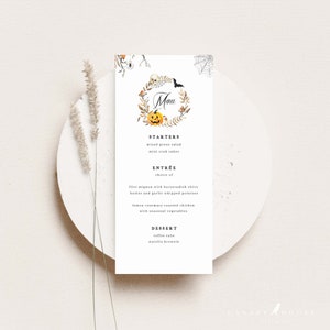 Halloween Menu, Dinner Menu, Halloween Party Menu, Food Menu, Editable Dinner Menu, Watercolor Halloween Menu, Printable Menu - Halloween