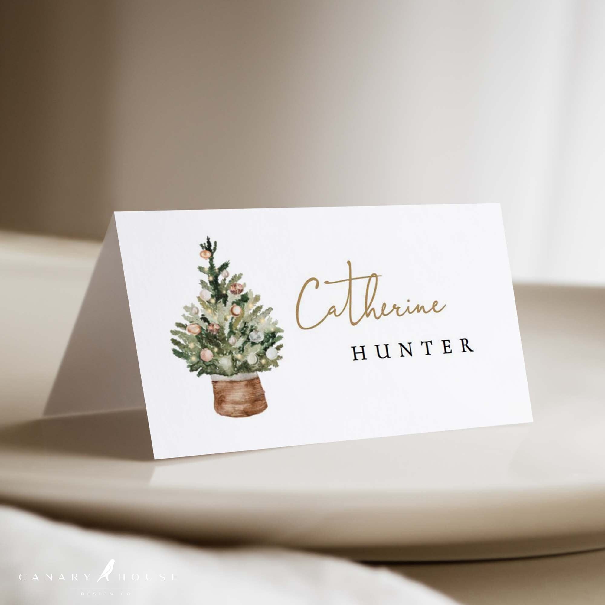 Christmas Place Card Template Printable Christmas Place Cards