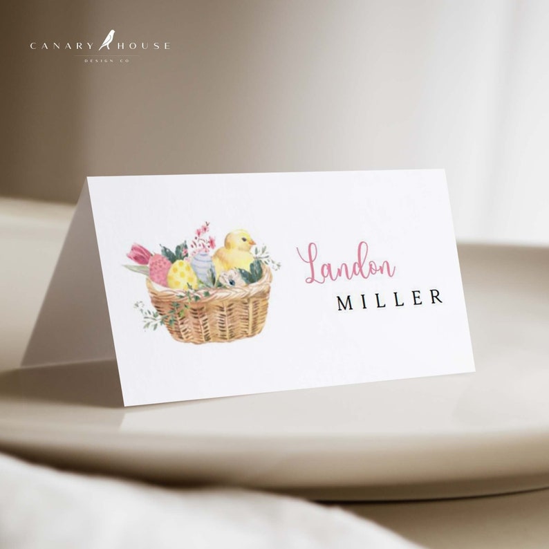 Easter Place Card Template, Printable Easter Place Cards, Editable