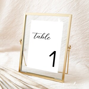 Minimalist Wedding Table Numbers, Modern Wedding Table Number, Editable Table Number Template, Simple Table Numbers - Hannah