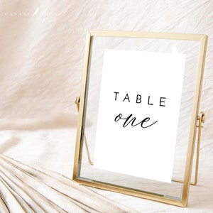 Elegant Wedding Table Numbers, Modern Wedding Table Number, Editable Table Number Template, Simple Table Numbers - Brenna