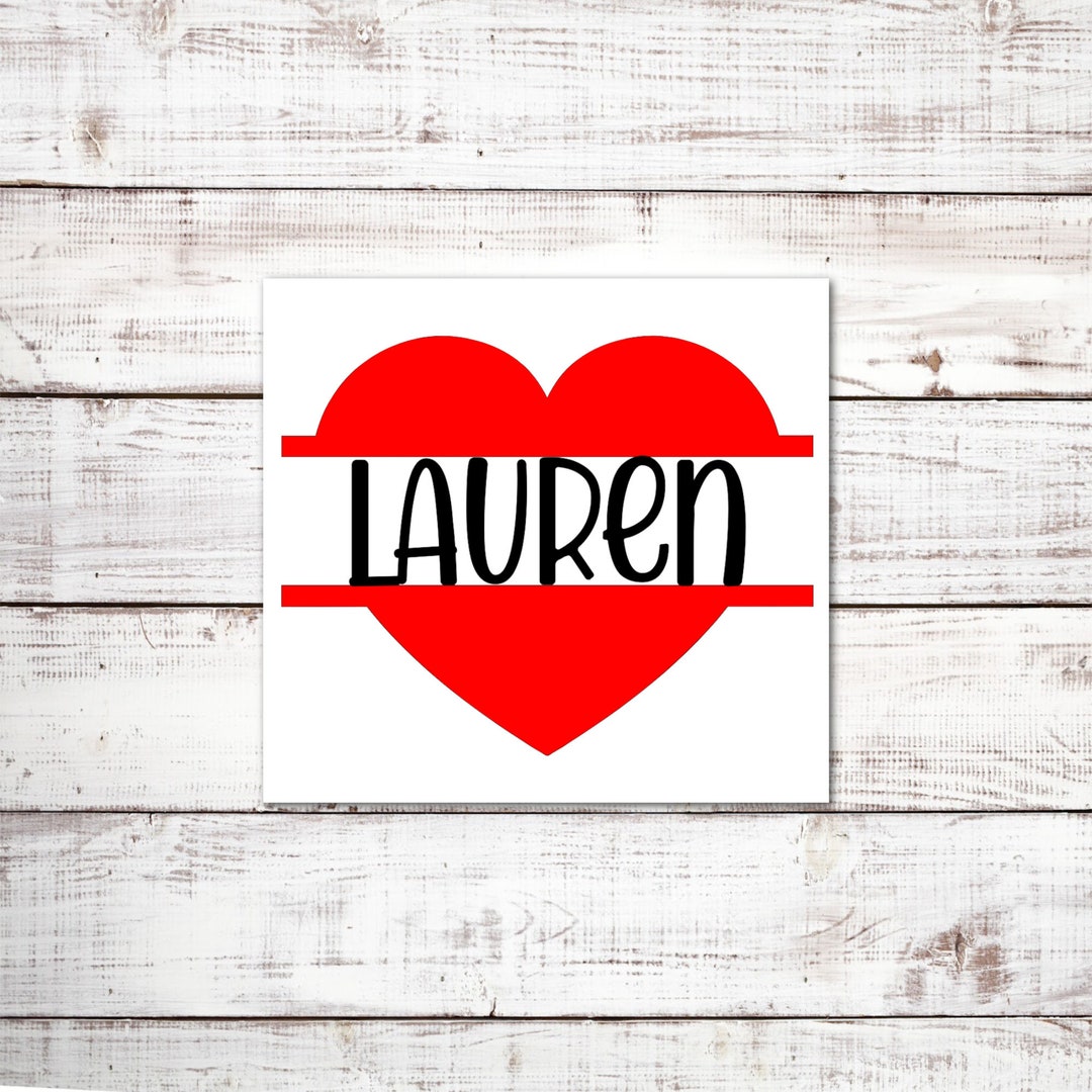 Personalized Heart Vinyl Decal: Custom Name for Tumbler, Mug - Etsy