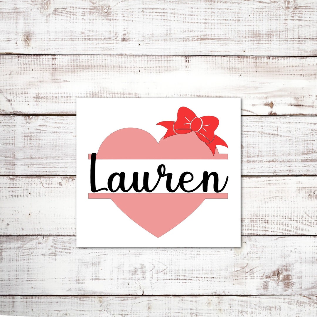 Personalized Heart Name Vinyl Decal: Valentine's Day Tumbler, Mug - Etsy