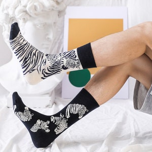 Wild Animal Printed Socks Unisex Odd socks Mismatched Socks Silly Socks Novelty Socks Unique Socks funny Happy Socks Men Socks Women Socks