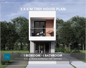 3x6m Tiny House Plan | 2-story Compact Home Design | 1 Bedroom, 1 ...