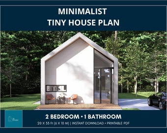 Plan De Petite Maison 21 X 33 Pieds (6,5 X 10 M) - 2 Chambres, 1 Salle De Bain, Terrasse - PDF + A4