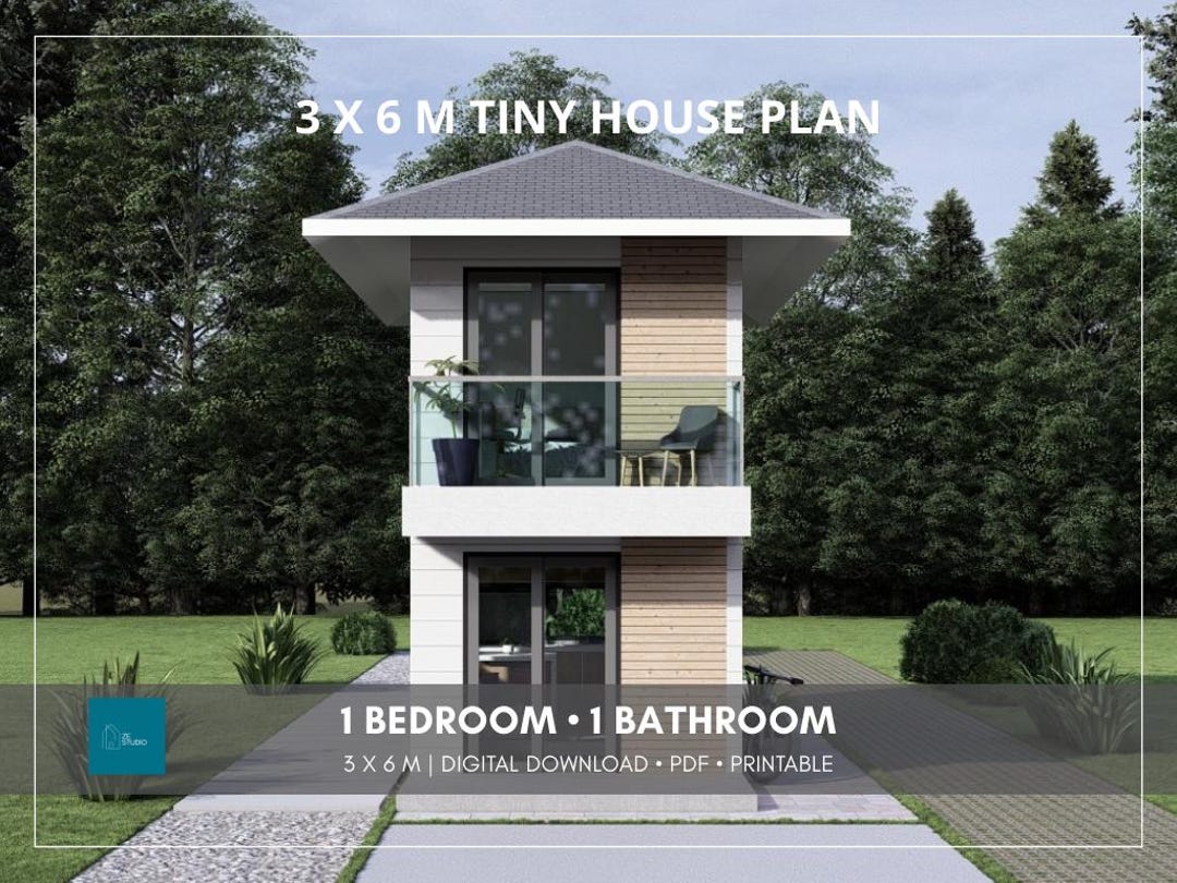 3x6m Tiny House Plan | 2-story Compact Home Design | 1 Bedroom, 1 ...